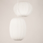 Foto 75235-9 niet_in_feed: Dubbele hanglamp in japandi stijl met twee lampionnen van witte stof