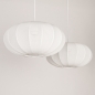 Foto 75238-11 niet_in_feed: Witte hanglamp met twee ronde lampion kappen van stof RAL9010 E27