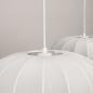 Foto 75238-14 detailfoto: Witte hanglamp met twee ronde lampion kappen van stof RAL9010 E27