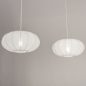 Foto 75238-4 niet_in_feed: Witte hanglamp met twee ronde lampion kappen van stof RAL9010 E27