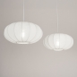 Foto 75238-5 niet_in_feed: Witte hanglamp met twee ronde lampion kappen van stof RAL9010 E27