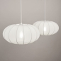 Foto 75238-6 sfeerfoto: Witte hanglamp met twee ronde lampion kappen van stof RAL9010 E27