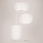 Foto 75239-1: Hanglamp in japandi stijl met drie lampionnen van witte stof