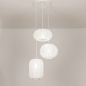 Foto 75239-2: Hanglamp in japandi stijl met drie lampionnen van witte stof