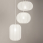 Foto 75239-4: Hanglamp in japandi stijl met drie lampionnen van witte stof