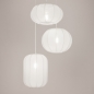 Foto 75239-6: Hanglamp in japandi stijl met drie lampionnen van witte stof