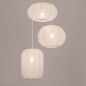 Foto 75239-7 sfeerfoto: Hanglamp in japandi stijl met drie lampionnen van witte stof