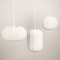 Foto 75240-14 niet_in_feed: Witte hanglamp met drie lampion kappen in verschillende vormen E27
