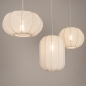 Foto 75240-7 niet_in_feed: Witte hanglamp met drie lampion kappen in verschillende vormen E27