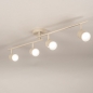 Foto 75244-10 niet_in_feed: Beige spotrail met vier verstelbare GU10 spots voor elke ruimte, ook de badkamer (IP44)
