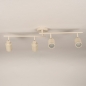 Foto 75244-7 niet_in_feed: Beige spotrail met vier verstelbare GU10 spots voor elke ruimte, ook de badkamer (IP44)
