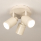 Foto 75245-10 niet_in_feed: Beige plafondspot met ronde plafondplaat en drie beige Gu10 spots 