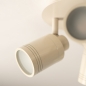 Foto 75245-12 detailfoto: Beige plafondspot met ronde plafondplaat en drie beige Gu10 spots 