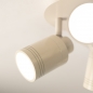 Foto 75245-13 niet_in_feed: Beige plafondspot met ronde plafondplaat en drie beige Gu10 spots 