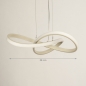 Foto 75254-1 maatindicatie: Kleine beige hanglamp met drie lichtstanden en geheugenfunctie