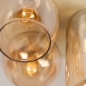 Foto 75269-10: Beige Deckenlampe mit drei verschiedenen Formen von Champagner-Gläsern