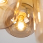 Foto 75269-11: Beige Deckenlampe mit drei verschiedenen Formen von Champagner-Gläsern
