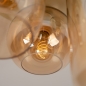 Foto 75269-12: Beige Deckenlampe mit drei verschiedenen Formen von Champagner-Gläsern