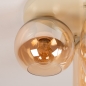 Foto 75269-4: Beige Deckenlampe mit drei verschiedenen Formen von Champagner-Gläsern