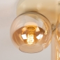 Foto 75269-5: Beige Deckenlampe mit drei verschiedenen Formen von Champagner-Gläsern