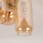 Foto 75269-8: Beige Deckenlampe mit drei verschiedenen Formen von Champagner-Gläsern