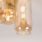 Foto 75269-9: Beige Deckenlampe mit drei verschiedenen Formen von Champagner-Gläsern