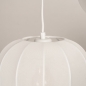 Foto 75272-17 sfeerfoto_uit: Grote japandi hanglamp met vijf lampionnen van witte stof 