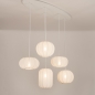 Foto 75272-2 niet_in_feed: Grote japandi hanglamp met vijf lampionnen van witte stof 