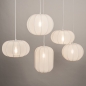Foto 75272-5 niet_in_feed: Grote japandi hanglamp met vijf lampionnen van witte stof 