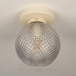 Foto 75275-1 maatindicatie: Beige plafondlamp met bol van subtiel rookglas 