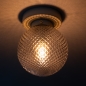 Foto 75275-4: Beige plafondlamp met bol van subtiel rookglas 