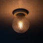Foto 75275-5: Beige plafondlamp met bol van subtiel rookglas 