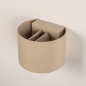 Foto 75282-8 sfeerfoto_uit: Halfronde UP en Down wandlamp in beige met verstelbare lichtbundels