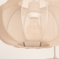 Foto 75299-18: Grote japandi hanglamp met vijf lampionnen van taupe stof en ovale plafondplaat