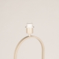 Foto 75301-3: Beige vloerlamp frame met open ovale vorm zonder kap