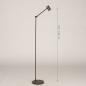 Foto 75314-1: Oplaadbare led vloerlamp in koffiekleur met knikarm en usb kabel 
