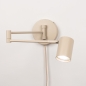 Foto 75325-10: Beige wandlamp met verstelbare knikarm kokerspot GU10 