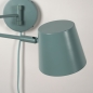 Foto 75326-10: Grün-blaue Wandleuchte mit verstellbarem Gelenkarm, GU10-Fassung sowie Kabel und Stecker