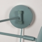 Foto 75326-11: Grün-blaue Wandleuchte mit verstellbarem Gelenkarm, GU10-Fassung sowie Kabel und Stecker