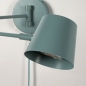 Foto 75326-8: Grün-blaue Wandleuchte mit verstellbarem Gelenkarm, GU10-Fassung sowie Kabel und Stecker