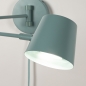 Foto 75326-9: Grün-blaue Wandleuchte mit verstellbarem Gelenkarm, GU10-Fassung sowie Kabel und Stecker