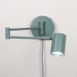 Foto 75327-2: Groene wandlamp met verstelbare knikarm kokerspot GU10 
