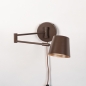 Foto 75328-2: Bruine wandlamp met verstelbare knikarm GU10 