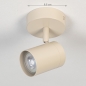 Foto 75330-1 maatindicatie: Beige opbouwspot met ronde plafondplaat