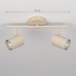 Foto 75331-1 maatindicatie: Beige 2-lichts opbouwspot met ronde plafondplaat