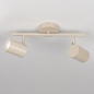 Foto 75331-10: Beige 2-lichts opbouwspot met ronde plafondplaat