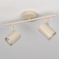 Foto 75331-3: Beige 2-lichts opbouwspot met ronde plafondplaat