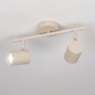 Foto 75331-4: Beige 2-lichts opbouwspot met ronde plafondplaat