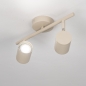 Foto 75331-5: Beige 2-lichts opbouwspot met ronde plafondplaat