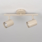 Foto 75331-7: Beige 2-lichts opbouwspot met ronde plafondplaat
